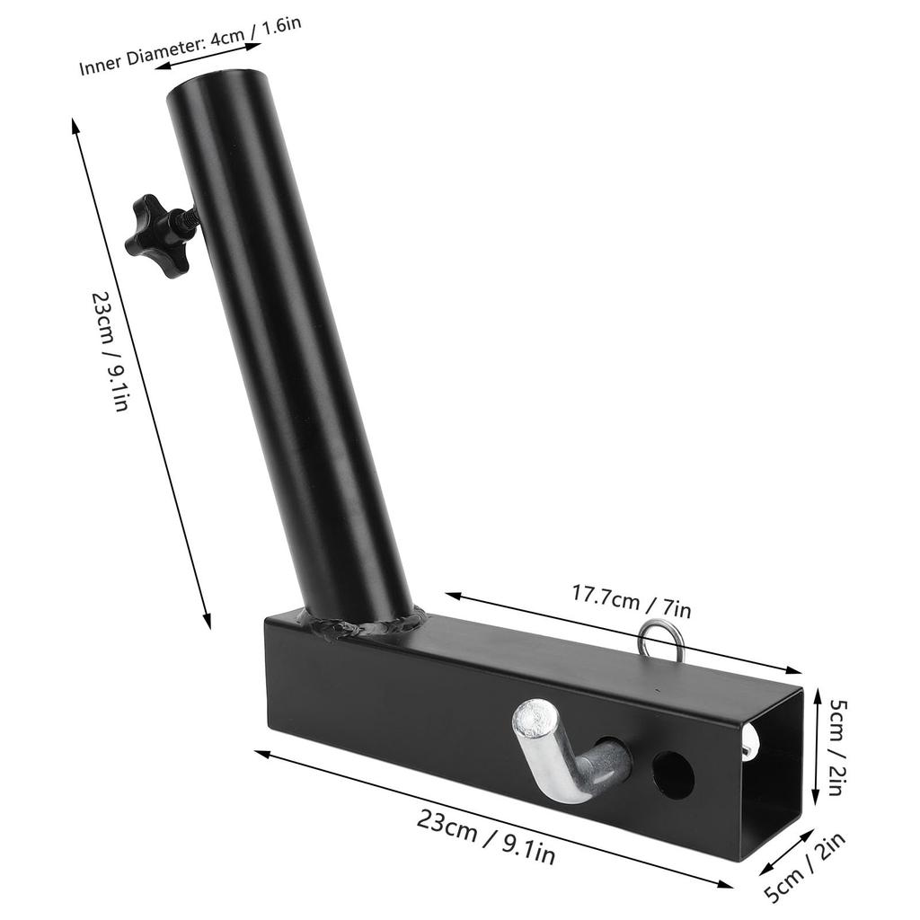 Heavy-Duty Metal Alloy Angled Hitch Flag Pole Holder, Universal Trailer Truck RV Hitch Flag Pole Mount for 2-Inch Hitch Receivers