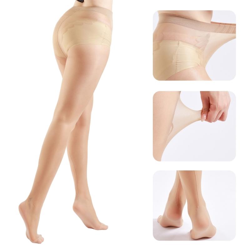 Breathable Jacquard Backseam Women's Pantyhose with High Elastic Nylon Fabric 20D Sheer Tights Leggings Stockings