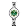Yalalusi Luxury Emerald Green Ladies Wristwatch Geometric Gold Bracelet Crystal Dress Watch For Gift