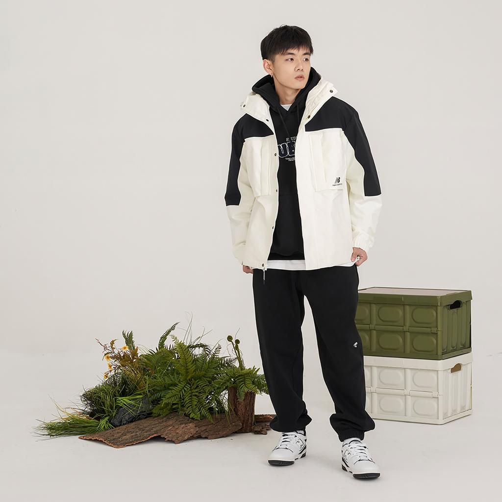 New Balance Windproof Sport Jacket Asia Sizing 'White Black' Men's AMJ31304-CIC
