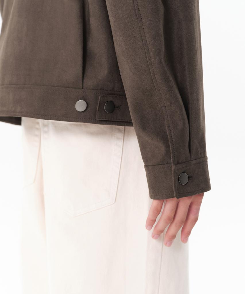 Musinsa Standard Synthetic Suede Minimal Trucker Jacket [Brown]