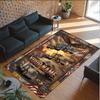 Truck Theme Crystal Velvet Rug Personalized Custom Name Text Soft Floor Mat Home Decor