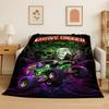 Cartoon Monster Truck Monster Jam Soft Flannel Throw Blanket,Warm Cozy Blanket for Bed,Couch,Sofa,Bedroom,Living Room,Travel