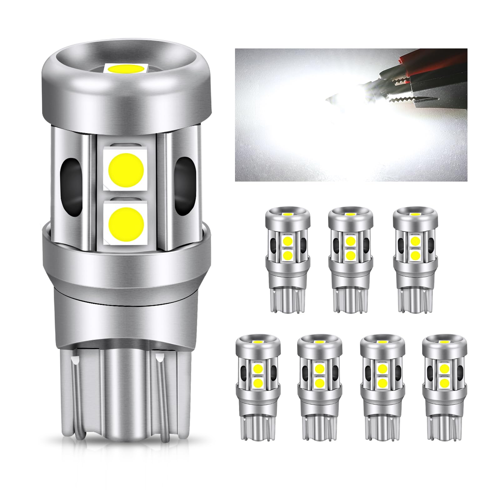 

OPPLIGHT T10 Светодиод Габаритный Дневной Ходовой Салонный Багажник Номерной Знак Подсветка Зеркала Подсветка Двери T10 Светодиод Супер Яркий 12V 400Лм Техосмотр Вставляемый и белый