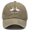 Retro Goose Print Baseball Cap with Casual Style Dad Hat Suitable for Men's Worn-out Duck Patterned Sports Hat