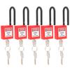 5 Sets Lockout Lock 38mm Nylon Engineered Dustproof Security Padlock for Industrial SiteRed