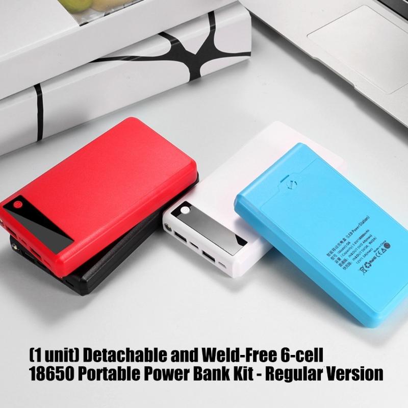 Samodzielna obudowa/uchwyt na powerbank 6 ogniw 18650 z ekranem i zabezpieczeniami przed przeładowaniem Nie wymaga lutowania