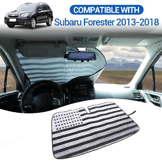 Windshield Sunshade Fit for Subaru Forester 2013-2018, Folding Car Sun Shade for Front Window, Auto Sun Protection Visors Blocks UV Rays and Keeps
