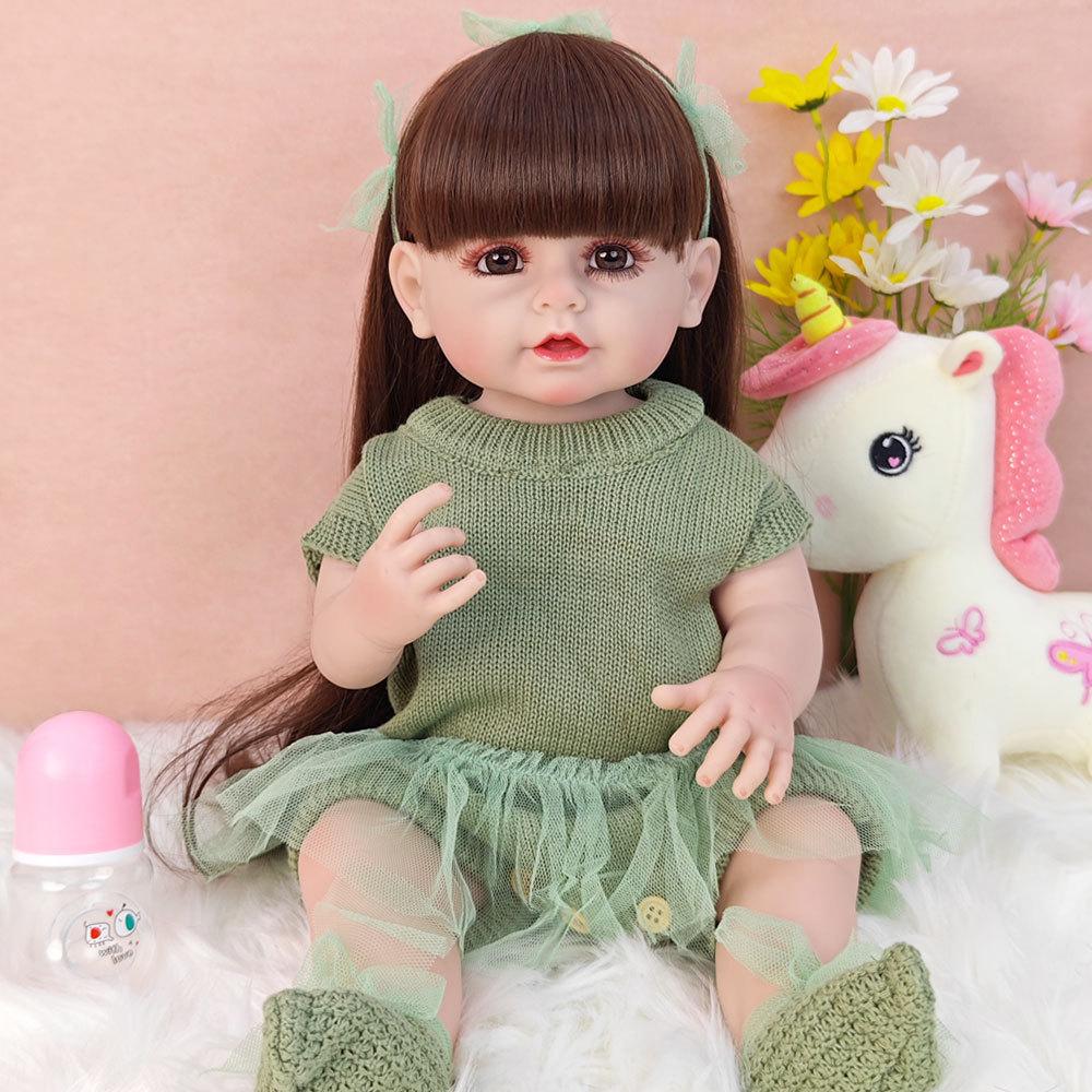 55cm Lifelike Reborn Doll Simulation Baby Soft Plastic 22 Inches Girl Toy Real Princess Children's Gift Dress Up Dolls