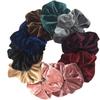 106 Accessories Scrunchies Hair Scrunchy Women Velvet Solid Leopard Tie Dye Ponytail Holder Headwear Elastic Ties Bands Set