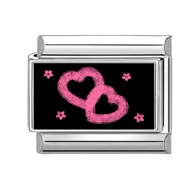 Y2K Love Strawberry Ball NO.8 Eye Butterfly Star Black Italian Charm Links Fit 9mm Stainless Steel Bracelet DIY Making Jewelry