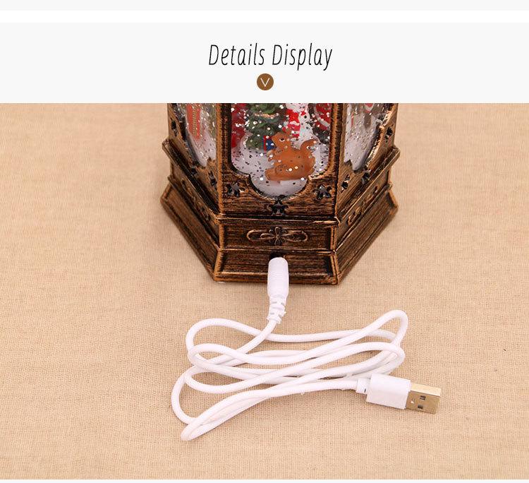Rotating Christmas Music Lantern with Hotel Lighting and Oil Lamp Design
