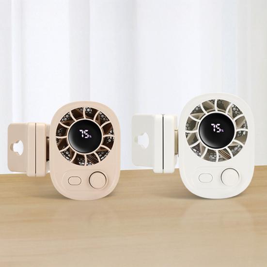 Clip-on Mini Fan 360 Degrees Rotating LED Display Speed Adjustable Desk Fan USB
