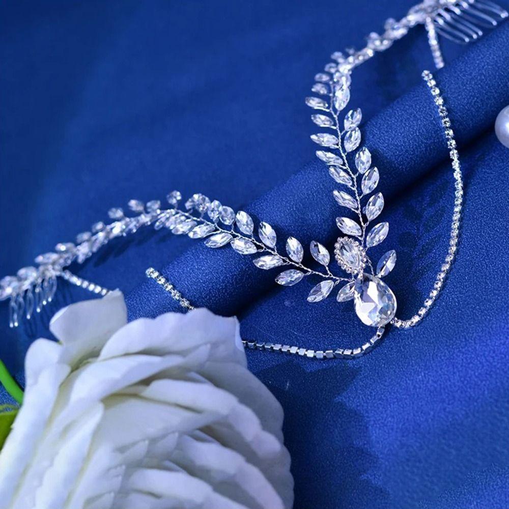 Exquisite Bride Forehead Head Chain Shining Woman Headwear Hair Accessories Pageant Tiara Wedding