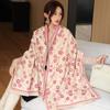 Flower Winter Cashmere Shawl Lightweight Floral Print Scarf Fashion Plaid Knitted Scarf  Unisex