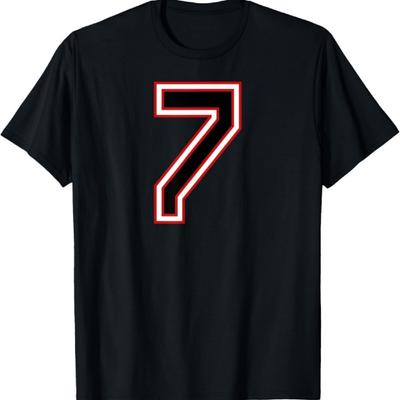 Number Numero Nummer 7 Seven Siete Sette Sept Sieben T-Shirt