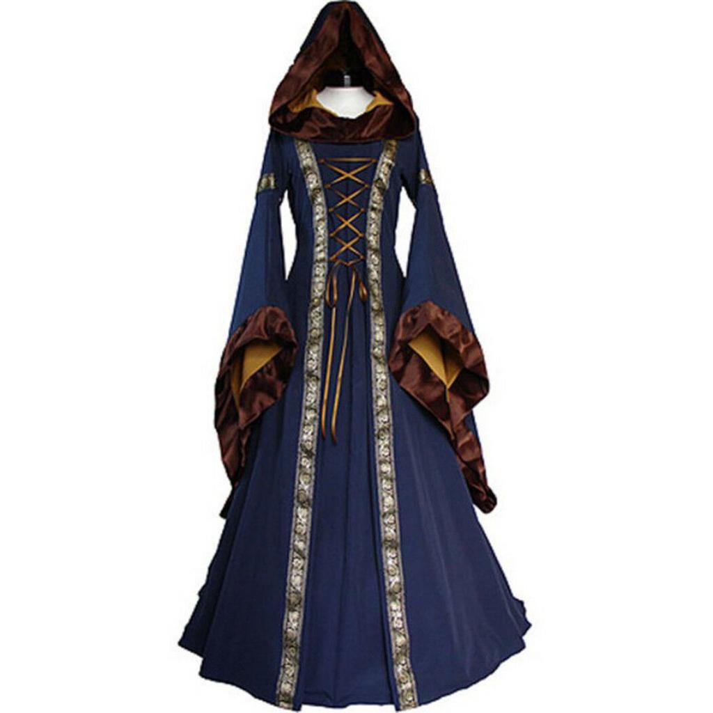 Elegant Vintage Masquerade Party Dress Women's Gothic Medieval Costume