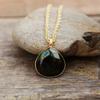 High-Quality Elongated Stone Simple And Fashionable Water Drop Pendant Necklace Popular Jewelry Natural Stone Crystal Jewelry