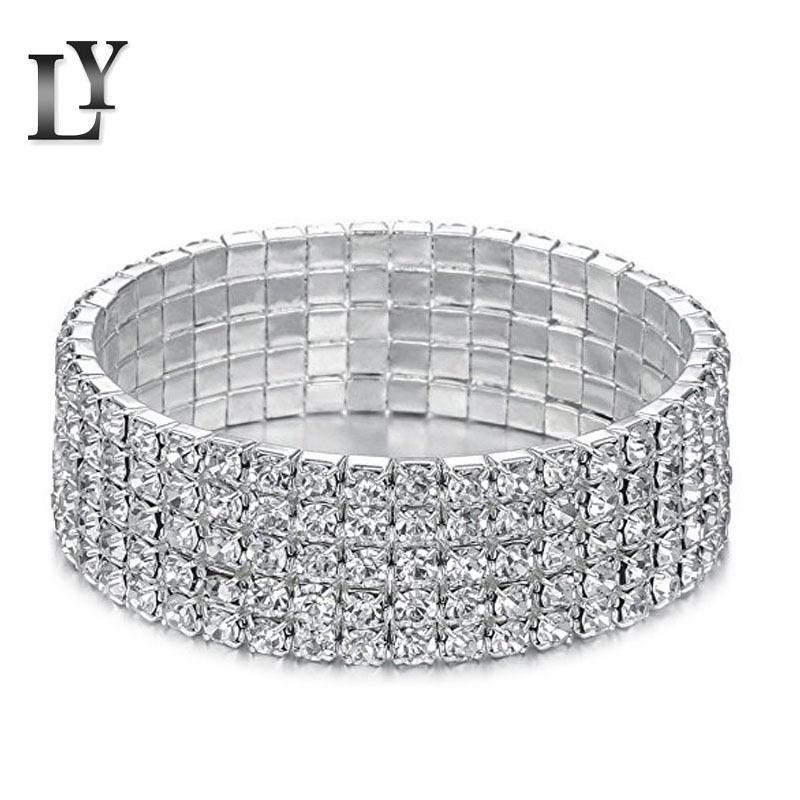 European Princess Style Rhinestone Bracelet - Elegant Elastic Hand Jewelry for Women