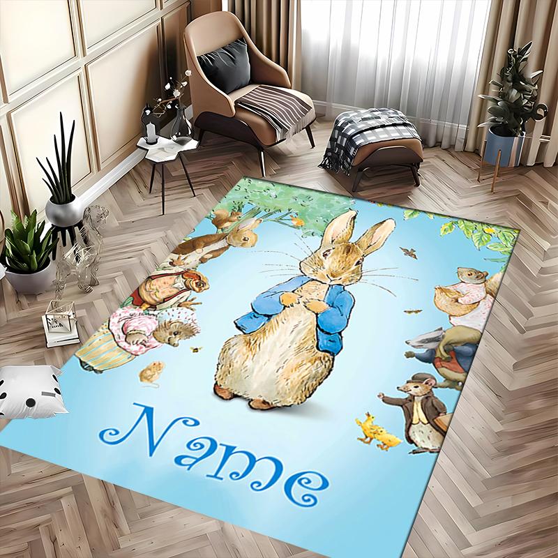 Custom Personalization Peter Rabbit Area Rug - Perfect For Kitchen, Bathroom,Laundry Room Decor Large Size Available,Gift All Seasons