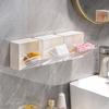 1pc Plastic Makeup Organizer- with Flip Cover, for Cotton Pads, Hair Ties, Lipstick Storage, with Adhesive Backing Flip Cover