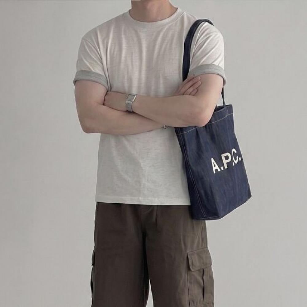Onl Men 1+1 Crop Ringer Tee Layered White