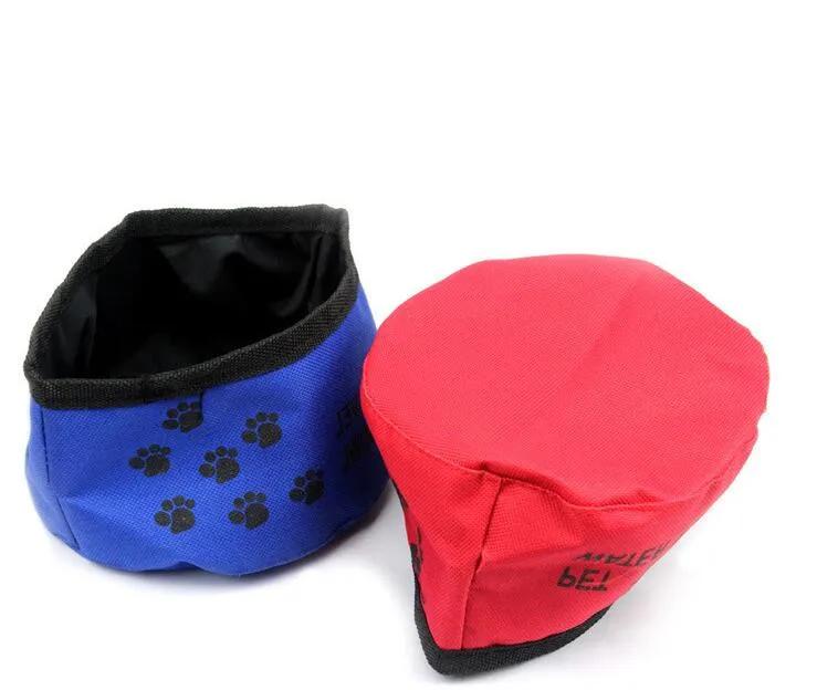 Pet Travel Food Bags Dog Cat Waterproof Cloth Folding Feeding Bowl Portable Collapsible Outdoor Travel Food Dish  Dog Harness