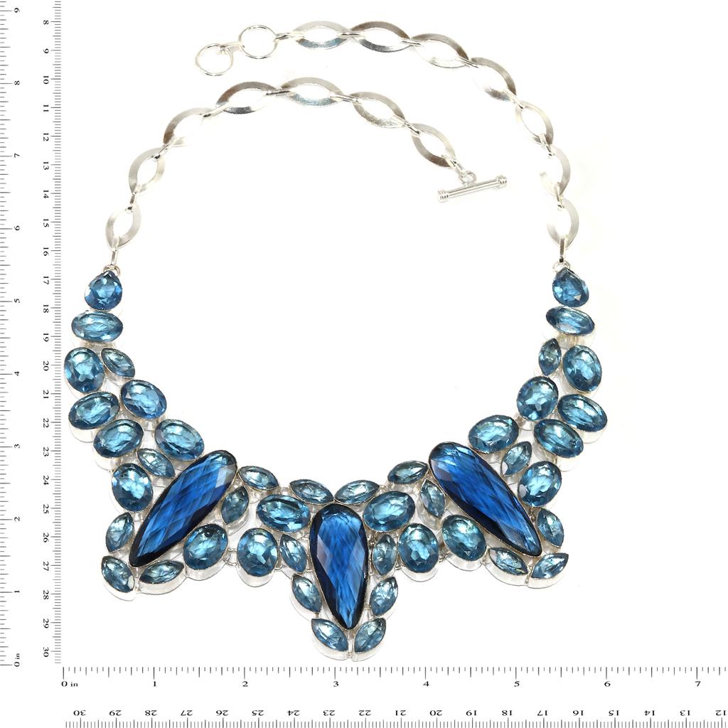 Tanzanite Quartz Gemstone Friends  Plated Jewelry Necklace 16-18''