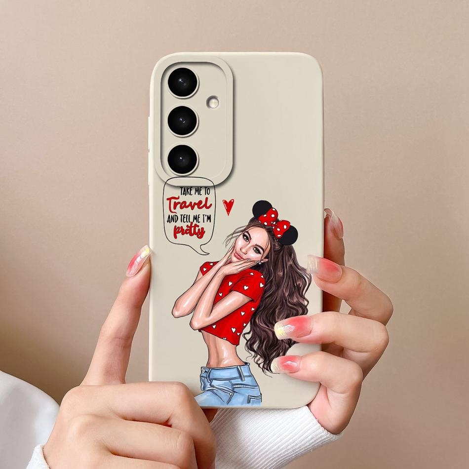 Case For Samsung S24 Plus Ultra Dinosaur Soft Liquid Silicone Lens Protection Anti Choc Cover For Galaxy S 24 S24+ S24Ultra Capa