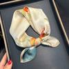 New silk silk scarf women's light luxury high sense versatile printing fashion spring and summer sunscreen neck small square scarf scarf