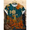 Summer Round Neck Flower Pattern 3D Print Top Fashionable Casual Short Sleeved Women's T-shirts
