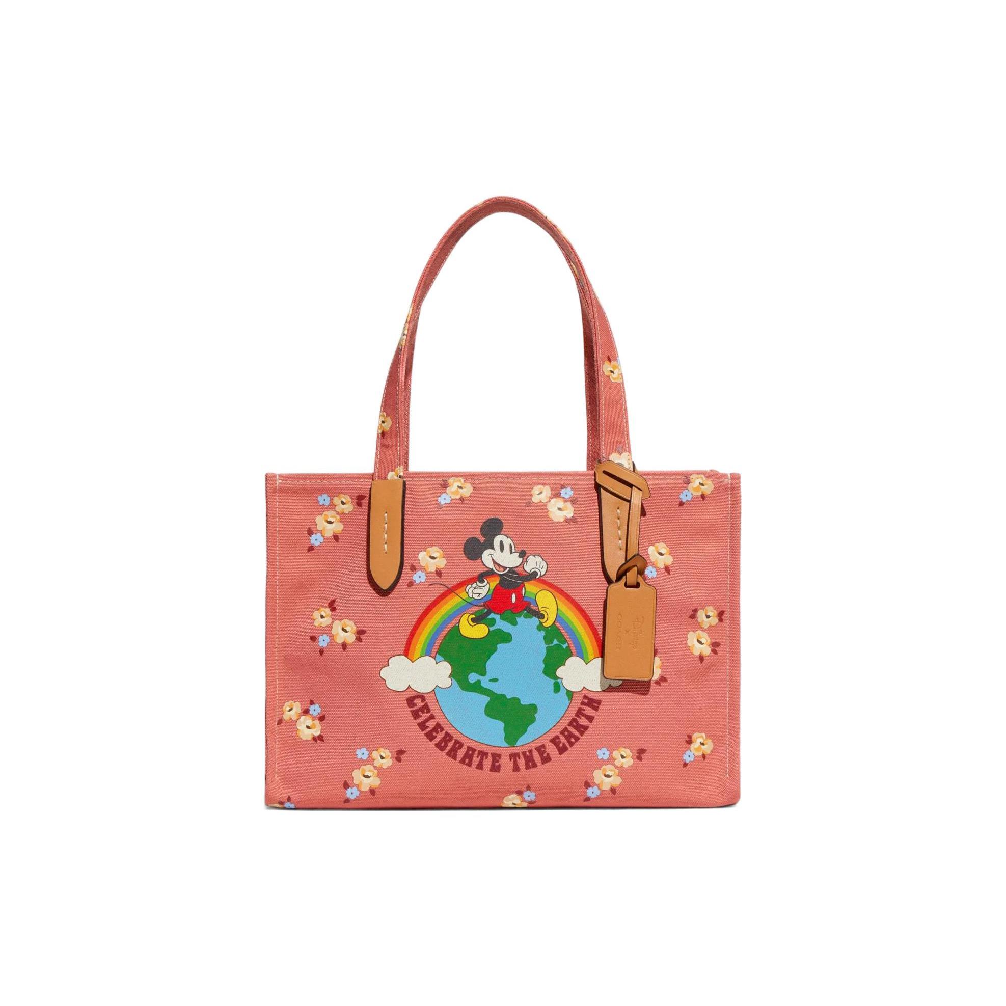 

Новая сумка-тоут из переработанной ткани COACH Disney, коллаборация, на плечо, кроссбоди, женская обычная, коралловая CH419-B4VH1 30.5*14.0*22.1CM