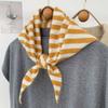 Solid Color Knitted Triangle Scarf Striped False Collar Neck Cover Cross Scarves  Girl