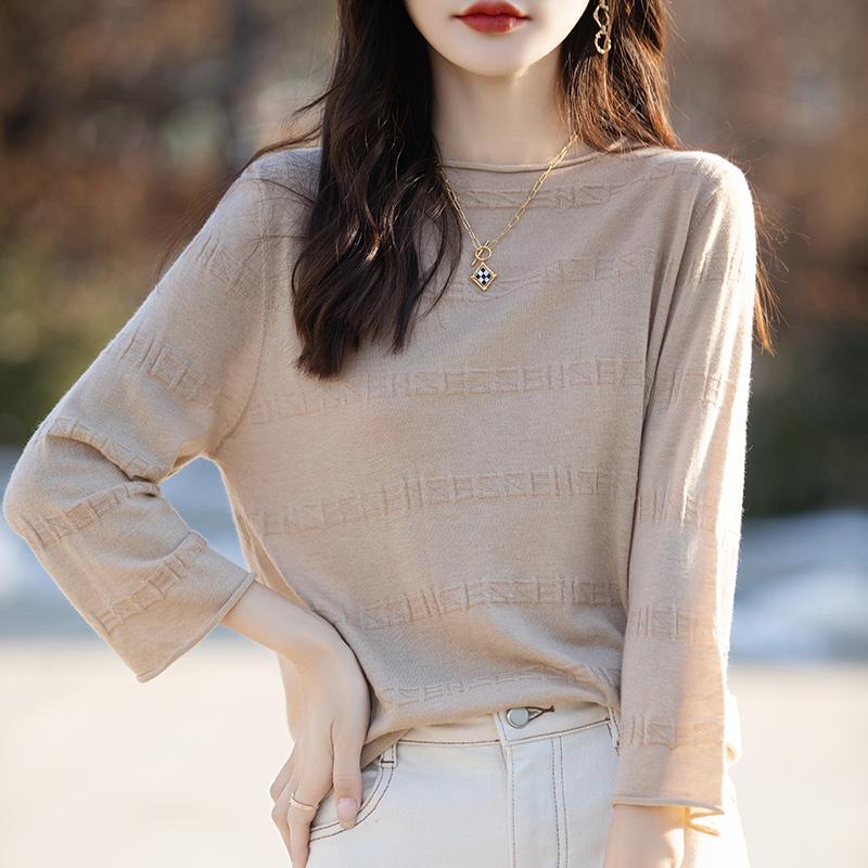 All-Season Women's 50% Wool 50% Silk Sweater | Lightweight Warm Blend Pullover | Luxury Cashmere Silk Knitwear