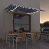 VidaXL Manual Retractable Awning with LEDs Terrace Awning Balcony Awning Garden Patio Outdoor Window Shading 3068901