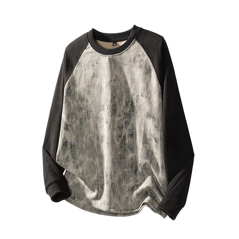 

Новый контрастный свитшот с длинными рукавами для мужского дизайна, топ с рукавами реглан, футболка XL