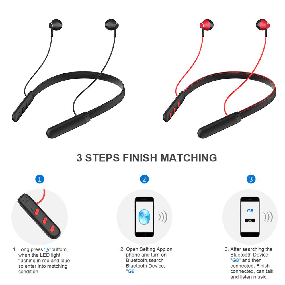 Buy G8 Wireless Bluetooth 5.0 Headset 3D Stereo Neckband