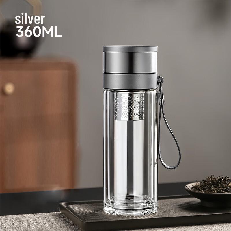 SX Tea Infuser Double-Layer Glass Travel Mug