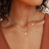 Women's Gold Initial Pendant Necklace - Personalized 26 Letter Tag Jewelry