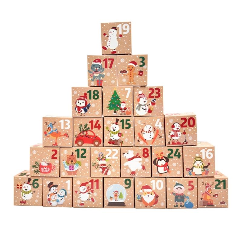 

Counting Calendar 24 Slots Handmade Gift Set For Holiday Treats Family Activity Decoration Efficient Paper Craft Storage 1