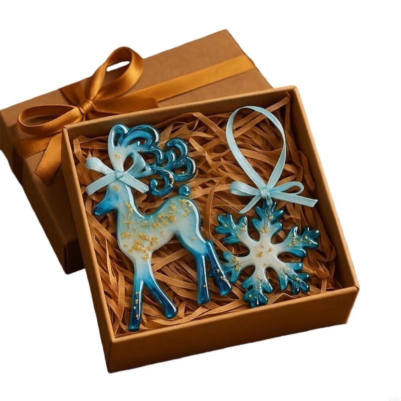 1 Piece Christmas Holiday Ornament Reindeer Snowflake Resin Waterproof Easy Install Suitable Various Themes Decors