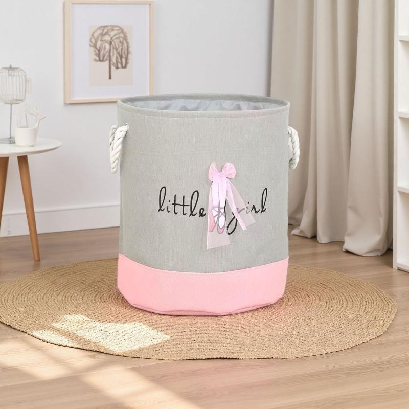 Girls Cute Fabric Storage Bucket 1Pcs Waterproof Storage Basket for Kids Clothes Toys Sundries Nursery Room Organizer