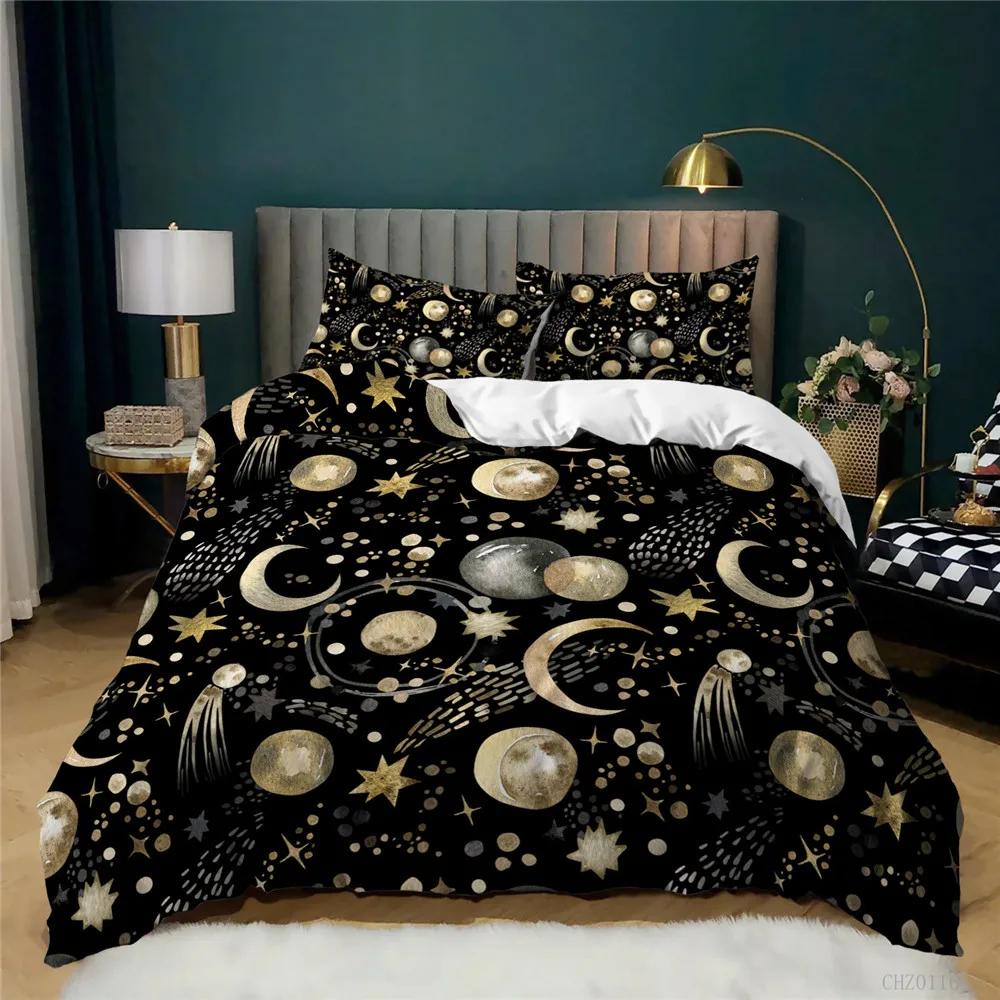 Duvet Cover Set Black High-grade Luxury Bedding Sets Gold Super King CalifKing Plus Size Home Textiles Bed Cover Pillowcases