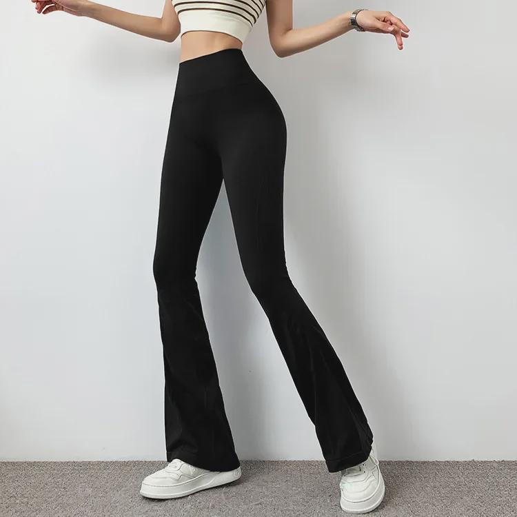 Women's High Waist Flared Yoga Pants - Hip Lift, Slim Fit, Wide Leg Fitness Trousers
