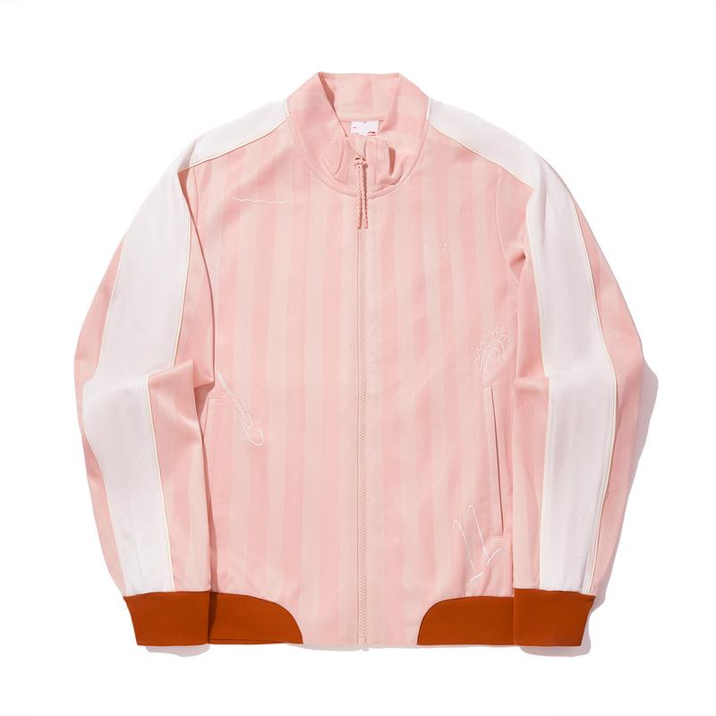 

Li Ning X InsulAire Коллаборация Повседневная Простая Удобная Свободная Куртка с полосками и цветными блоками и воротником-стойкой Мужская куртка AFDVG03-2 S