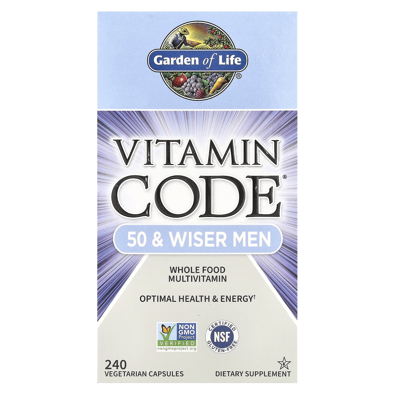 

Vitamin Code, Men Over 50, Whole Food Multivitamin, Veggie Capsules 240