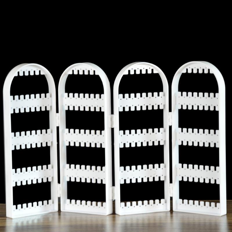 Stojak ekspozycyjny na biżuterię Naszyjniki Pierścionki Plastikowy Składany Uchwyt Duża Pojemność Wieszak do Przechowywania Bransoletek z Otworami na Kolczyki Sztyfty