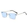 New frameless trimmed square sunglasses European and American fashion sunglasses Internet celebrity street shot women concave sunglasses