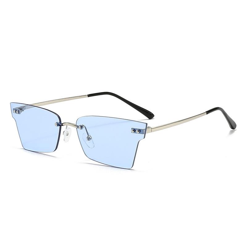 New frameless trimmed square sunglasses European and American fashion sunglasses Internet celebrity street shot women concave sunglasses