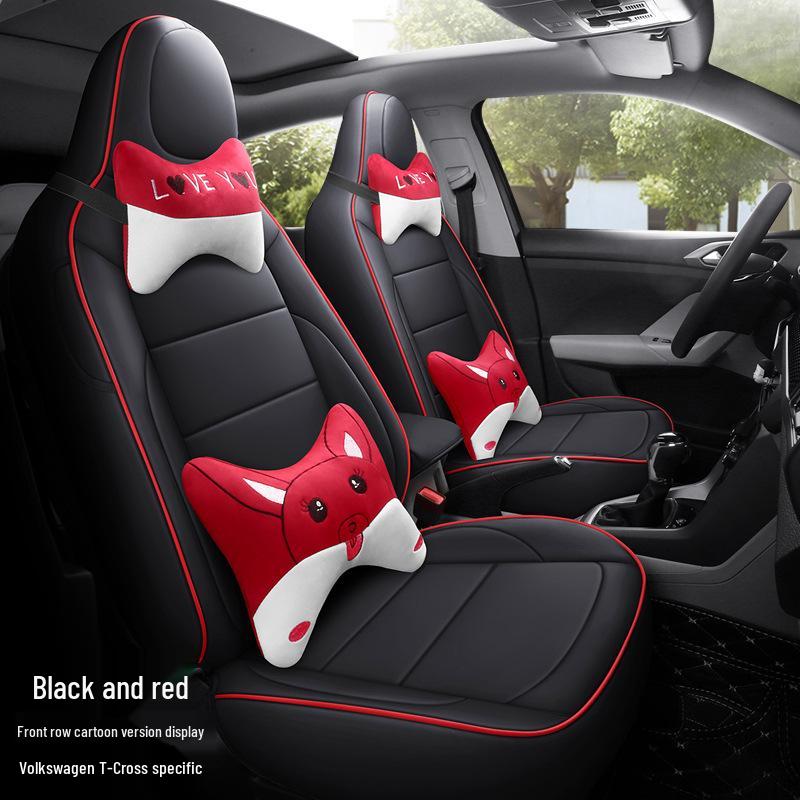 Volkswagen T-Cross All-Season Leather Seat Cushion - Full Surround, Five-Seat Fit.